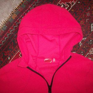 athletic top Women's Size XS Hot Pink Pullover Zipper V Neck Hoodie Long Sleeve